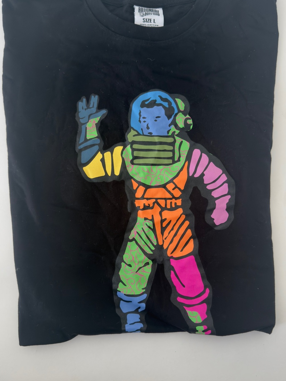 Billionaire Boys Club Black Tee with Neon Astronaut Graphic